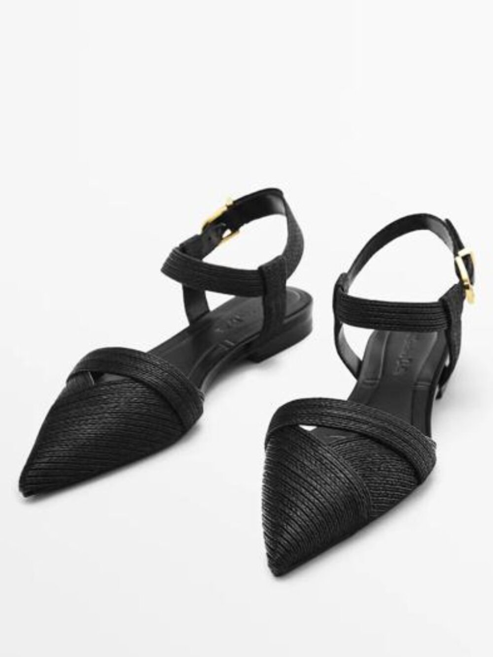 Massimo Dutti Fabric Slingback Pointed-Toe Flats